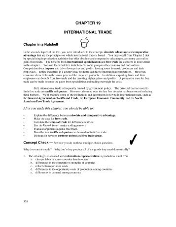 CHAPTER 19 INTERNATIONAL TRADE - Cengage Learning