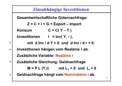 5. IS – LM - Modell