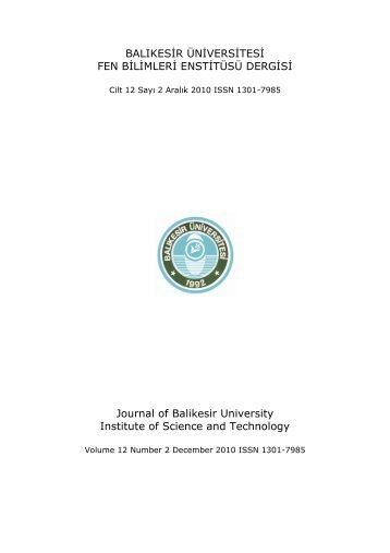 editor ve yayın kurulu - Fen Bilimleri Enstitüsü - Balıkesir Üniversitesi