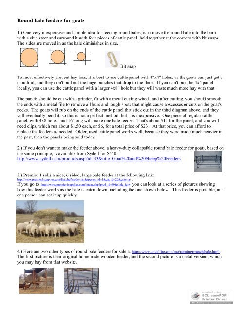 Round Bale Feeders For Goats Goat Dairy Library