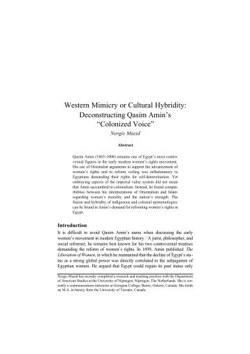 Western Mimicry or Cultural Hybridity ... - Epistemology