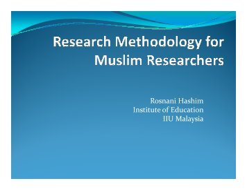 Research Methodology for Muslim Researchers