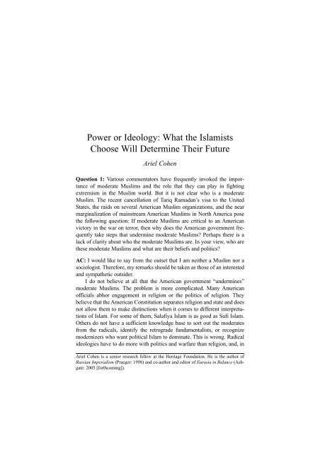 Power or Ideology: What the Islamists Choose Will ... - Epistemology