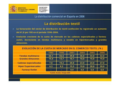 Presentación del Informe La distribución comercial en España en ...