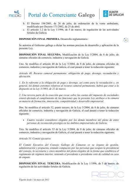 Ley 13/2010, de 17 de diciembre, del comercio interior de Galicia.