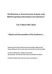 “EU-Workshop on Socio-Economic Analysis under REACH ...