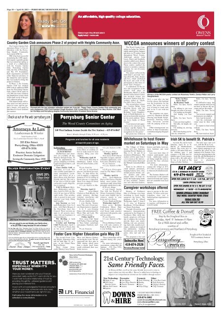 April 10, 2013 PDF Edition of the Perrysburg Messenger Journal