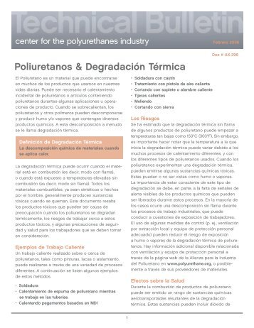 Poliuretanos & Degradación Térmica - Polyurethanes - American ...