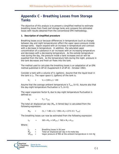 MDI Emissions Reporting Guidelines for the ... - Polyurethanes