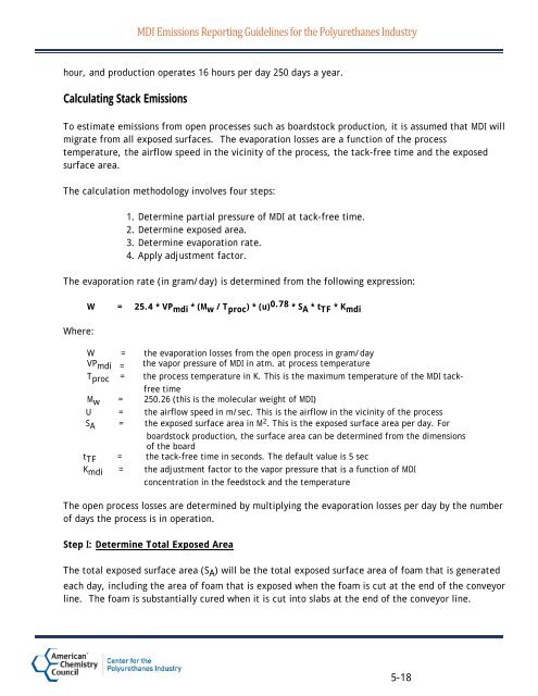 MDI Emissions Reporting Guidelines for the ... - Polyurethanes
