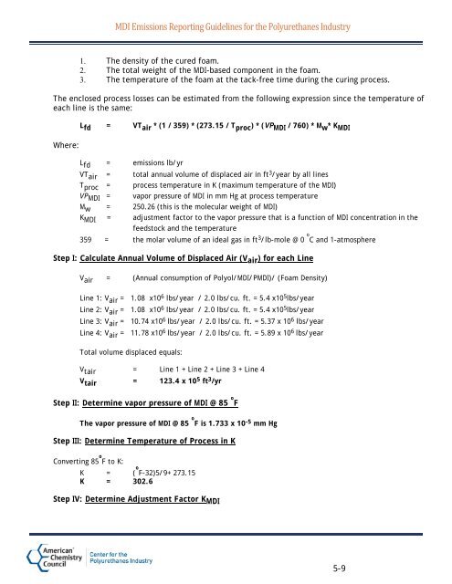 MDI Emissions Reporting Guidelines for the ... - Polyurethanes