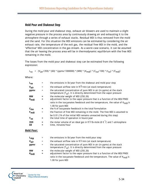 MDI Emissions Reporting Guidelines for the ... - Polyurethanes