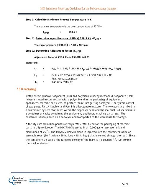 MDI Emissions Reporting Guidelines for the ... - Polyurethanes