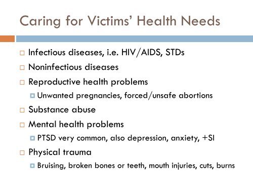 HUMAN TRAFFICKING and Health Care - Stanford University