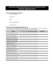 Journal Club- Critical Appraisal Form