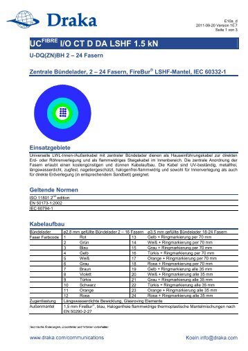 UCFIBRE I/O CT D DA LSHF 1.5 kN - Draka Communications