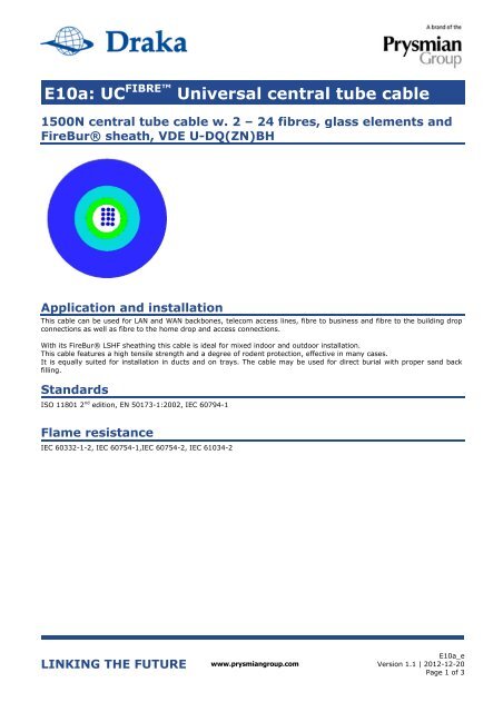 E10a: UCFIBRE™ Universal central tube cable - Draka ...