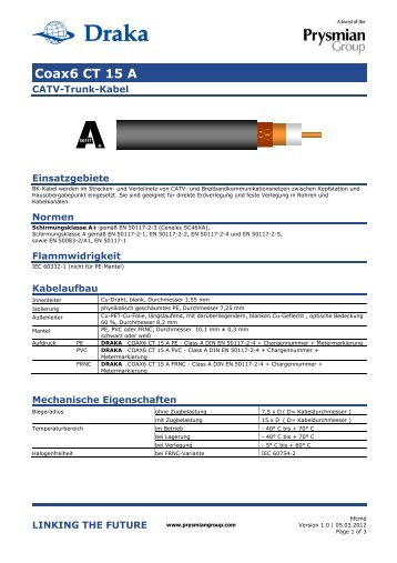 Coax6 CT 15 A - Draka Communications - Prysmian Group