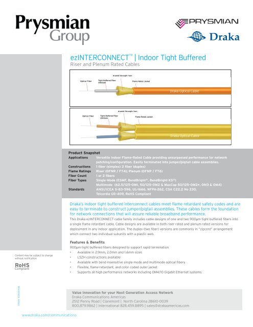 Download datasheet - Draka Communications