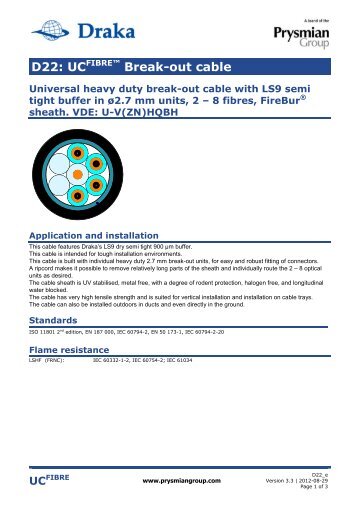 Download datasheet - Draka Communications - Prysmian Group