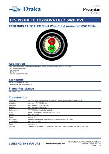 ICS PB PA FC 1x2xAWG18/7 SWB PVC - Draka Communications ...