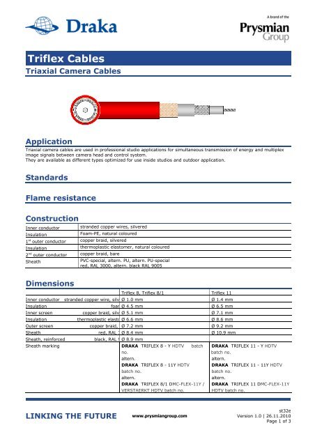 Triflex Cables - Draka Communications - Prysmian Group