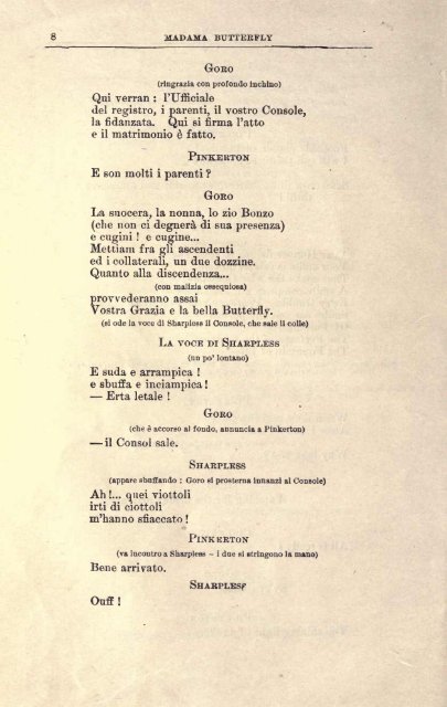 Puccini, Giactmo Madama Butterfly. Liteetto. English & Italian ...