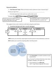 Keyword worksheet 1. Your Research Topic: What are the ... - Library