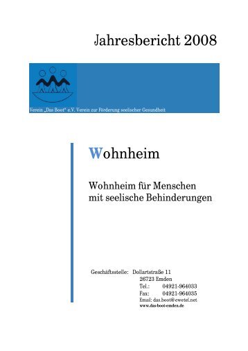 Jahresbericht 2008 Wohnheim - Das Boot eV