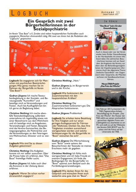 Ausgabe 11 Januar/Februar 2013 (PDF) - Das Boot eV