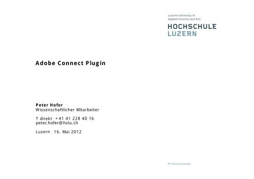 Adobe Connect Plugin - ILIASuisse