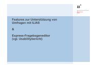Features zur Unterstützung von Umfragen mit ILIAS ... - ILIASuisse