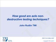 How good are axle non-destructive testing techniques?