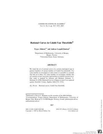 Rational Curves in Calabi-Yau Threefolds