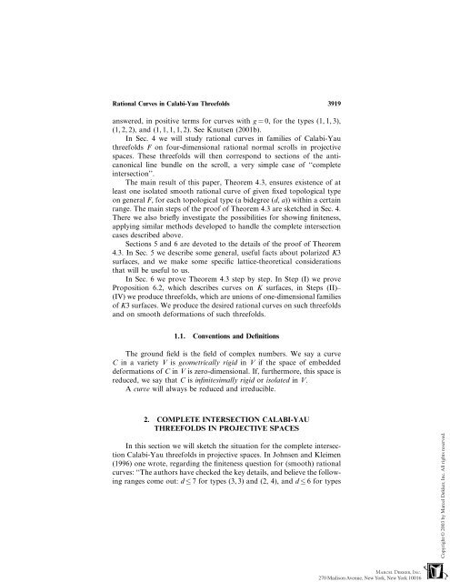 Rational Curves in Calabi-Yau Threefolds