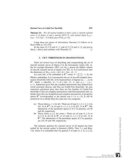 Rational Curves in Calabi-Yau Threefolds