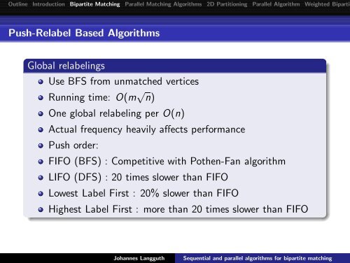 Sequential and parallel algorithms for bipartite matching