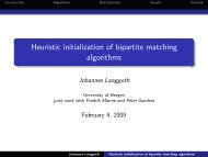 Heuristic initialization of bipartite matching algorithms