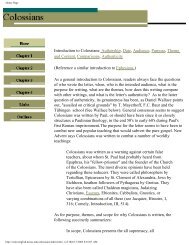 Introduction to Colossians: Authorship, Date, Audience - Crain Home