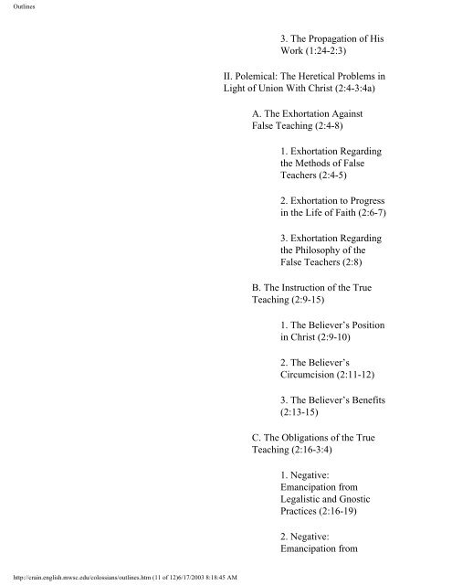 Introduction to Colossians: Authorship, Date, Audience - Crain Home