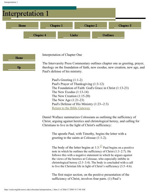 Introduction to Colossians: Authorship, Date, Audience - Crain Home