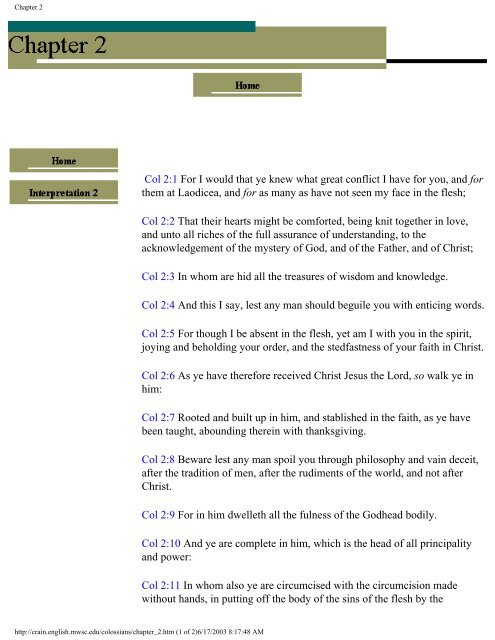 Introduction to Colossians: Authorship, Date, Audience - Crain Home