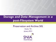 SNIA's Cloud Archive & Cloud Data Management Interface