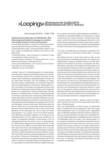 Loopings - Gesellschaft für Medienwissenschaft e.V. (GfM)