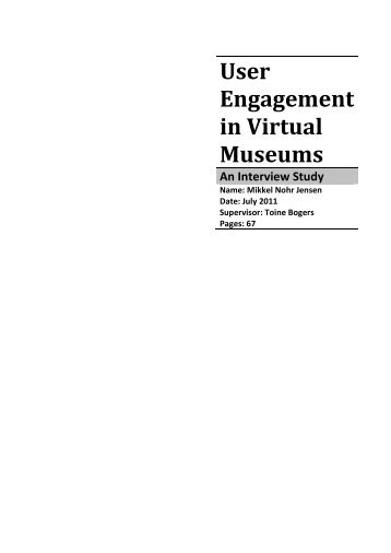 User Engagement in Virtual Museums An Interview Study - IVA