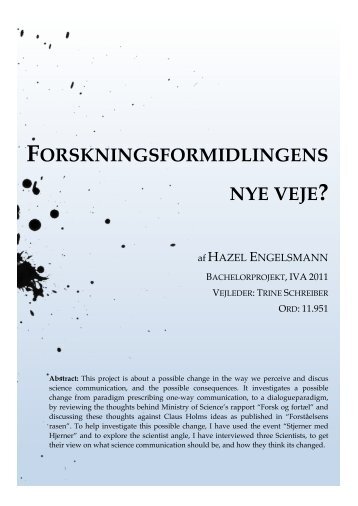 FORSKNINGSFORMIDLINGENS NYE VEJE? - Forskning - IVA