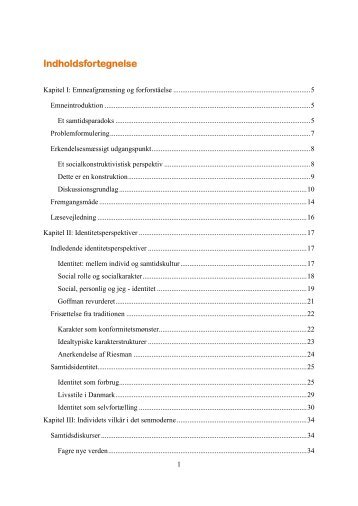 Indholdsfortegnelse - Forskning