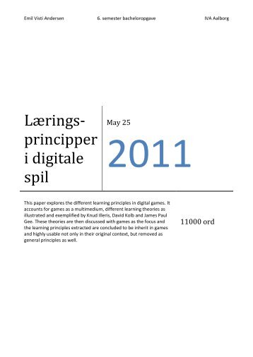 Lærings-principper i digitale spil - Forskning - IVA