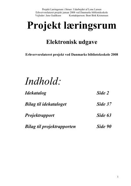 Projekt Læringsrum - Forskning