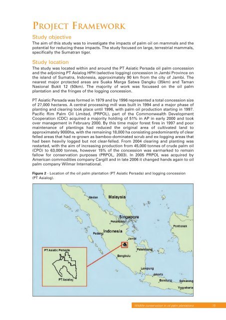 The conservation of tigers and other wildlife in oil palm plantations